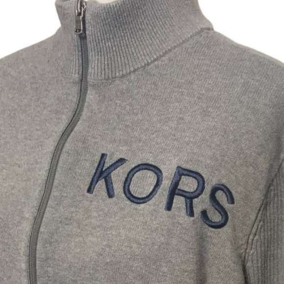 MICHAEL KORS Men's Full Zip Size XL Gray Dress Sweater - Picture 2 of 9